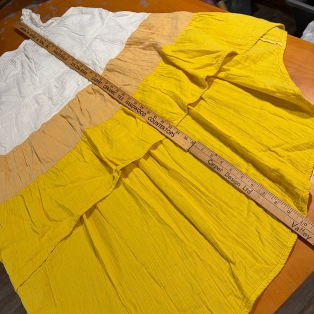 Mud Pie Cotton M Ruffle Sleeve Tiered Colorblock Muslin Shift Sun Dress Cottage - Picture 8 of 9